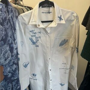 Manire De Voir embellished button down shirt dress